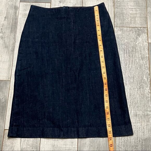 Vtg early Y2K  Gap dark wash rigid denim Fitted stretch pencil jean skirt 1 XS - Picture 3 of 7